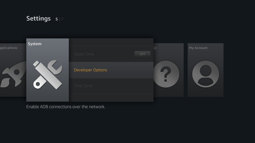 Fire Stick Developer options