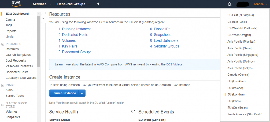 AWS EC2 Region